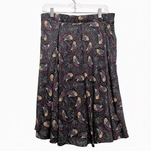 🦚💜 LuLaRoe Peacock Floral Stretch Skirt with Pockets Size XL